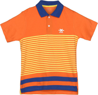 

Poppers by Pantaloons Boys Striped T Shirt(Orange, Pack of 1