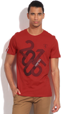 

Puma Graphic Print Men's Round Neck Red T-Shirt, Rosso corsa;q2