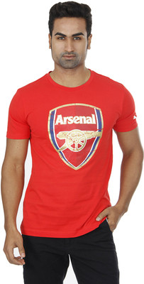

Puma Printed Men' Round Neck Red T-Shirt, High risk red