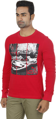 

Puma Printed Men's Round Neck Red T-Shirt, Jester red
