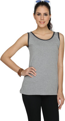 

SayItLoud Solid Women's Round Neck Grey T-Shirt