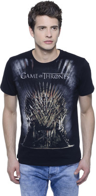 

Game of Thrones Printed Men' Round Neck Black T-Shirt