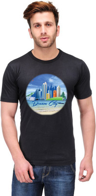 Trendster Printed Men's Round Neck Black T-Shirt