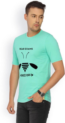 

Campus Sutra Printed Men Round Neck Green T-Shirt