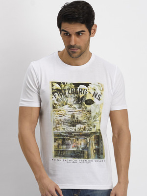 

Fritzberg Printed Men's Round Neck White T-Shirt