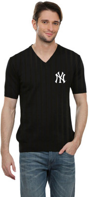 

Cool Club Solid Men's V-neck Black T-Shirt