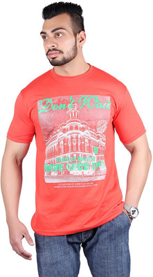 

Shineway Printed Men's Round Neck Multicolor T-Shirt, Light red