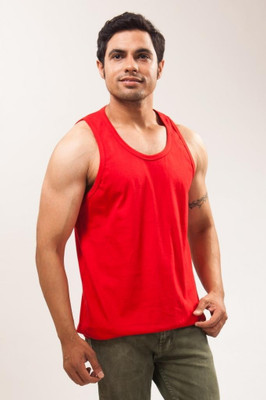 

Unisopent Designs Solid Men's Round Neck Red T-Shirt
