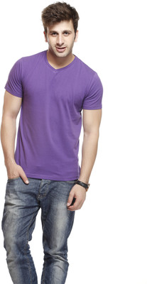 

Gritstones Solid Men's V-neck T-Shirt, Purple