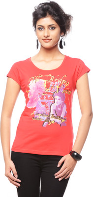 

Trendy Girlz Graphic Print Women's Round Neck Red T-Shirt, Tomato