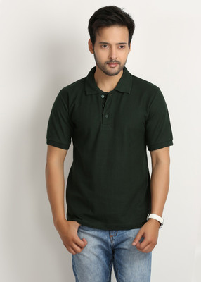 

Weardo Solid Men's Polo Neck Dark Green T-Shirt, Bottle green