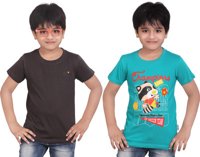 

Dongli Boys Solid T Shirt(Grey, Pack of 2)
