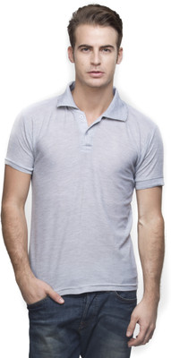 

Lambency Solid Men's Polo Neck Grey T-Shirt
