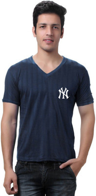 

Cool Club Solid Men's V-neck Blue T-Shirt, Dark blue