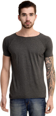 

Mi Moda Solid Men's Round Neck Grey T-Shirt
