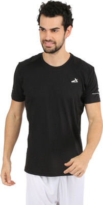 Vector X Solid Men's Round Neck Black T-Shirt