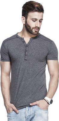 

Tinted Solid Men's Henley Grey T-Shirt, Anthera