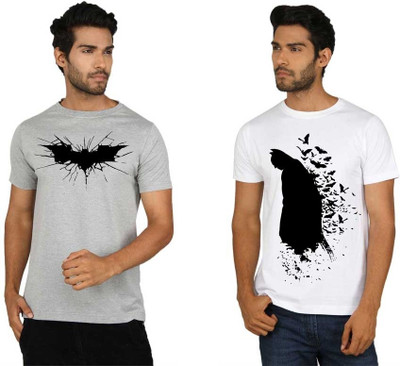 

SayItLoud Graphic Print Men's Round Neck Multicolor T-Shirt(Pack of 2, Grey;white