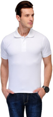 

ARG Creations Solid Men's Polo Neck White T-Shirt