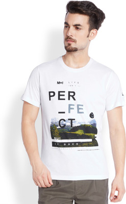 

Parx Printed Men's Round Neck White T-Shirt