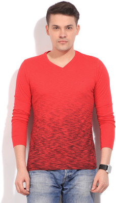 

Flippd Printed Men' V-neck Red T-Shirt