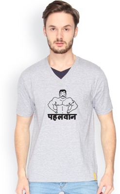 

Campus Sutra Solid Men V-neck Grey T-Shirt