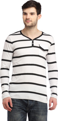 

Rockhard Striped Men's V-neck Multicolor T-Shirt