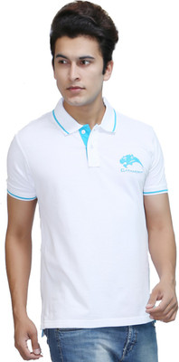 

Catamont Solid Men' Polo Neck White T-Shirt, Solid white