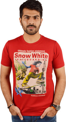 Miller & Schweizer Solid Men's Round Neck Red T-Shirt