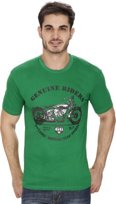 

Sparky Printed Men's Round Neck Green T-Shirt