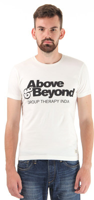 

Jack & Jones Printed Men's Round Neck White T-Shirt