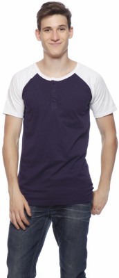 

Gritstones Solid Men's Henley Purple T-Shirt