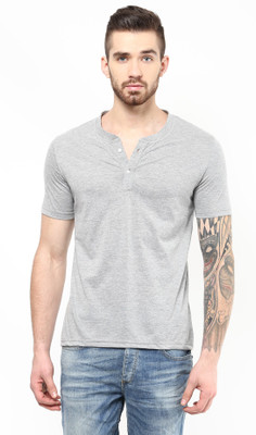 

Yellow Submarine Solid Men's Round Neck Grey T-Shirt