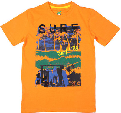 

Poppers by Pantaloons Boys Printed T Shirt(Orange, Pack of 1