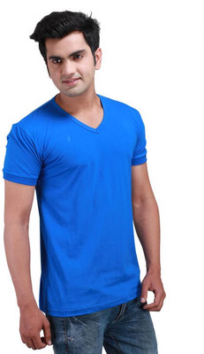 

Inkovy Solid Men' V-neck Blue T-Shirt, Royal blue
