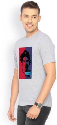 

Campus Sutra Printed Men Round Neck Grey T-Shirt