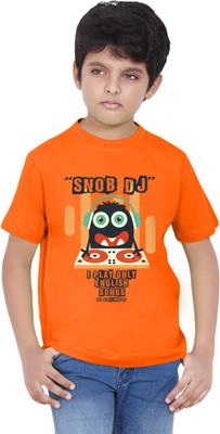 

Tantra Boys Graphic Print T Shirt(Orange, Pack of 1), Flo orange