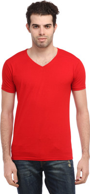 

Tees Collection Solid Men's V-neck Red T-Shirt
