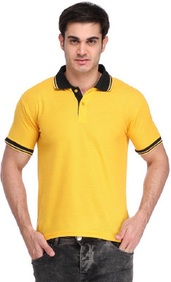 

Lime Solid Men's Polo Neck Yellow T-Shirt