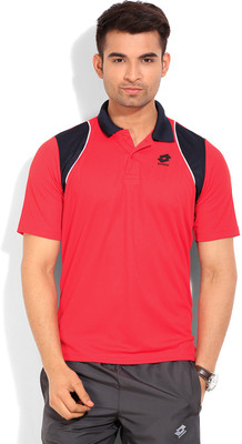 

Lotto Solid Men's Polo Neck Blue, Red T-Shirt, Red;navy