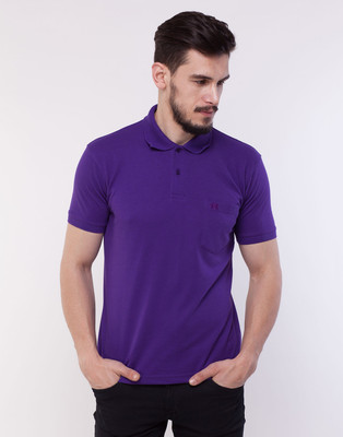 

Cotton County Premium Solid Men's Polo Neck Blue T-Shirt