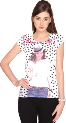 

Ten on Ten Printed Women's Round Neck Multicolor T-Shirt, Multi