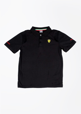 

Puma Boys Solid Cotton T Shirt(Black, Pack of 1