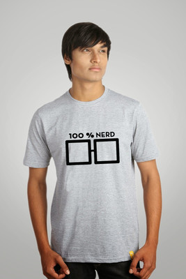 

Campus Sutra Printed Men Round Neck Grey T-Shirt