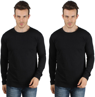 

SayItLoud Solid Men's Round Neck Black T-Shirt(Pack of 2
