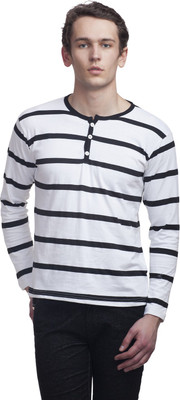 

Clo Clu Striped Men's Round Neck White T-Shirt