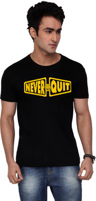 

Inkovy Graphic Print Men's Round Neck Black T-Shirt