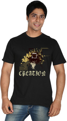 

Trendster Printed Men's Round Neck Black T-Shirt