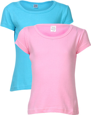 

Gkidz Girls Solid T Shirt(Pink