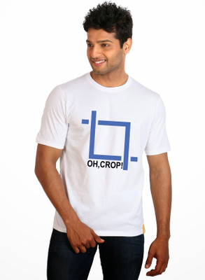 

Campus Sutra Printed Men Round Neck White T-Shirt